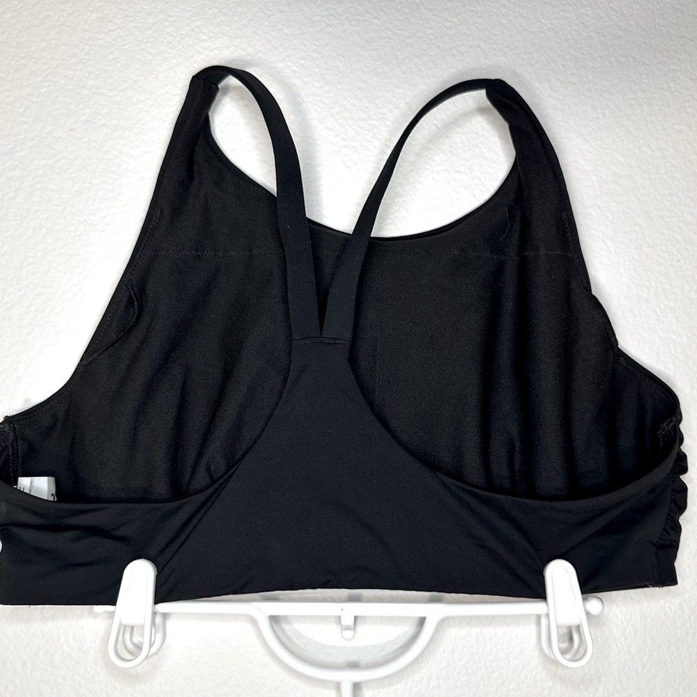 Athleta High Neck Swim/Sports Bra, all black, large - Picture 6 of 6